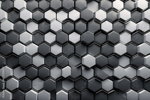A geometric arrangement of cubes in the shape of hexagons photo