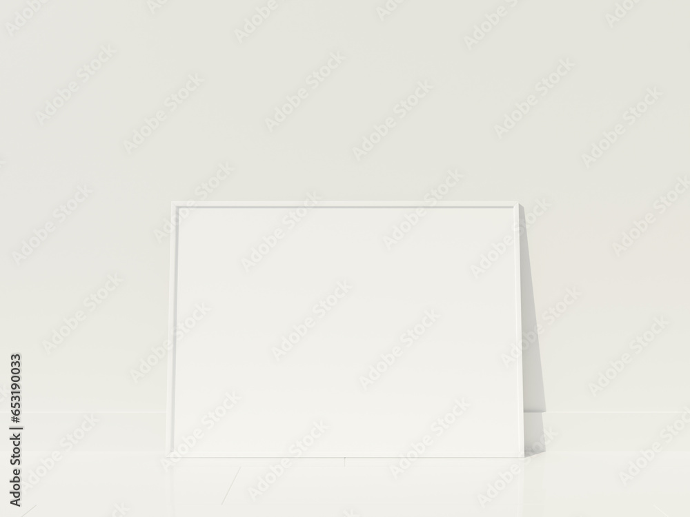 Mockup poster frame in minimalist modern interior background Mockup poster frame in minimalist modern interior background