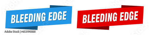 bleeding edge banner. bleeding edge ribbon label sign set