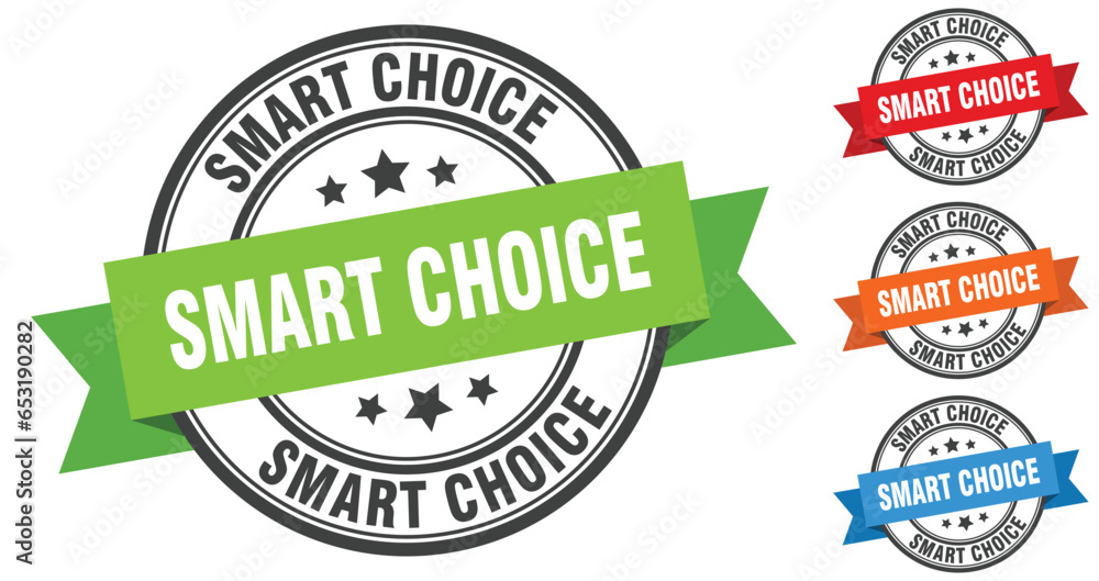 smart choice stamp. round band sign set. label smart choice stamp. round band sign set. label