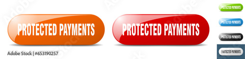 protected payments button. key. sign. push button set