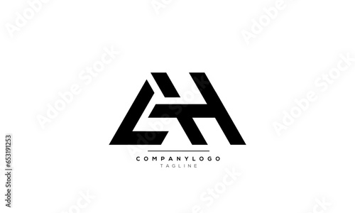 Alphabet letters Initials Monogram logo AH,AH  INITIAL,AH  letter