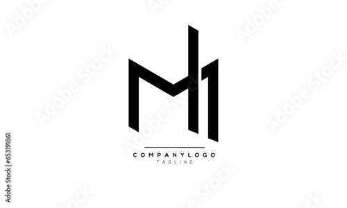 Alphabet letters Initials Monogram logo MH,MH  INITIAL,MH  letter