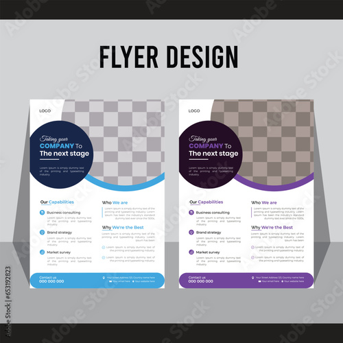 Creative modern minimal corporate business flyer template design.
