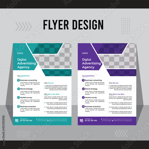 Creative modern minimal corporate business flyer template design.