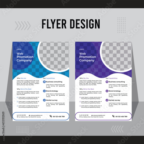 Creative modern minimal corporate business flyer template design.
