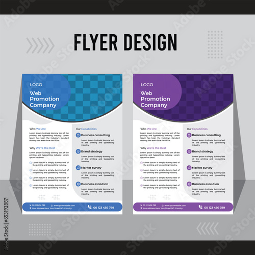 Creative modern minimal corporate business flyer template design.