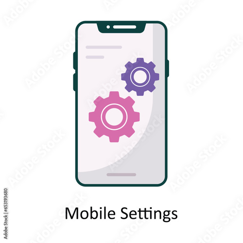 Mobile Settings vector Flat Icon Design illustration. Symbol on White background EPS 10 File 