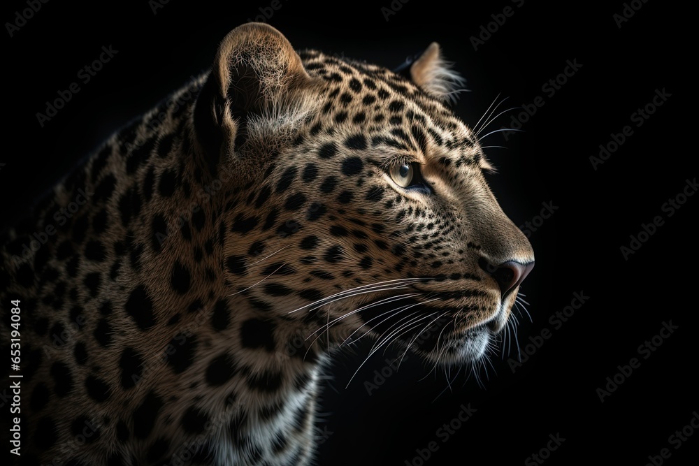 portrait of leopard in black background portrait of leopard in black background