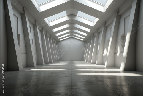 Empty room and copy space. Loft interior design. Generative AI