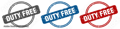 duty free stamp. duty free sign. duty free label set