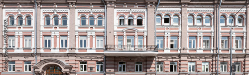 Vintage architecture classical facade building