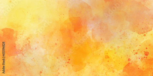 Orange wall grunge texture hand painted watercolor colorfull texture background. oranage splatter and black watercolor background abstract texture with color splash design.	