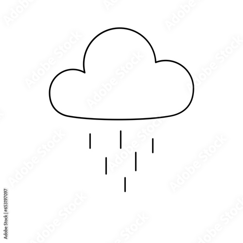 black icon - Cloud with rain
A simple black and white line art of a cloud releasing rain, representing rainy weather, downpours, and the refreshing nature of storms