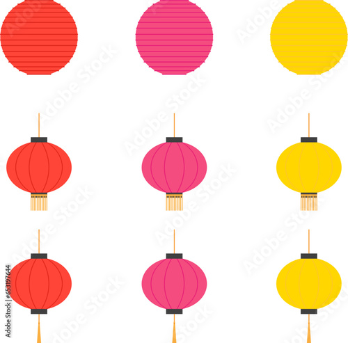 Colourful paper lantern decorative vector illustration photo