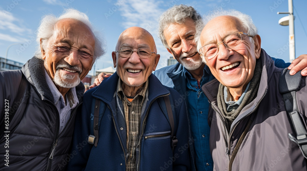 Elderly friends. Generative Ai Elderly friends. Generative Ai