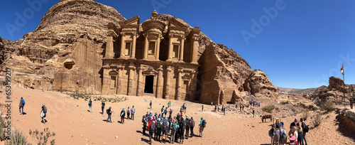 The Petra Monastery (Al Dayr), Petra Archaeological Park, UNESCO World Heritage Site, one of the New Seven Wonders of the World, Petra, Jordan photo