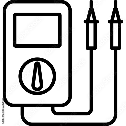 black icon - Multimeter icon
A black and white minimalist icon of a multimeter, representing electrical measurement and testing tools