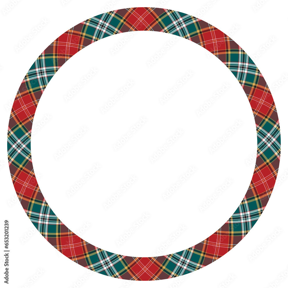 Circle borders and frames . Round border pattern geometric vintage frame design. Scottish tartan plaid fabric texture. Template for gift card, collage, scrapbook or photo album and portrait.. Circle borders and frames . Round border pattern geometric vintage frame design. Scottish tartan plaid fabric texture. Template for gift card, collage, scrapbook or photo album and portrait..