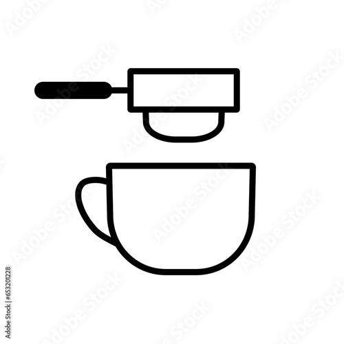coffee, espresso maker icon, outline black