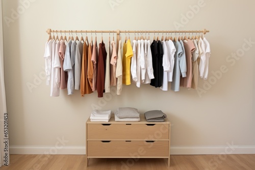 gender-neutral baby clothes in a modern, minimalist crib