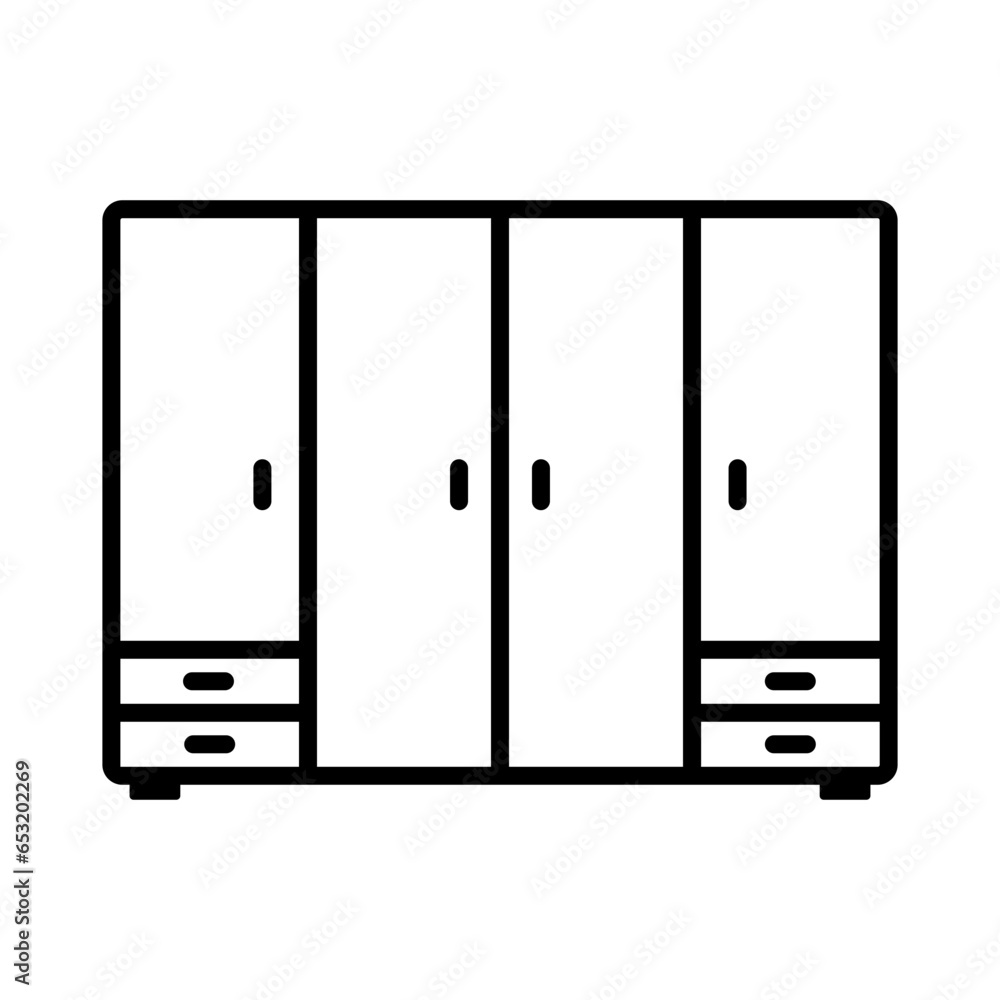 wardrobe clothes Furniture bedroom interior icon wardrobe clothes Furniture bedroom interior icon