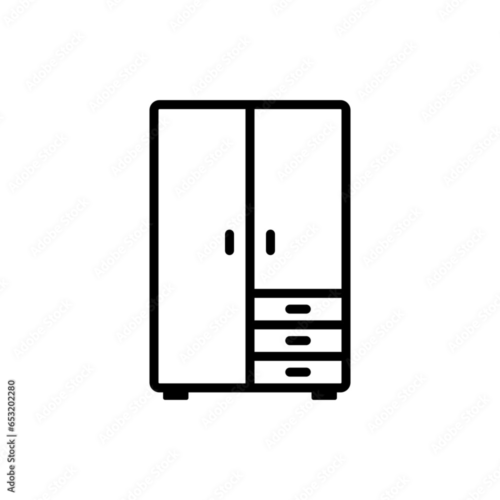wardrobe clothes Furniture bedroom interior icon wardrobe clothes Furniture bedroom interior icon