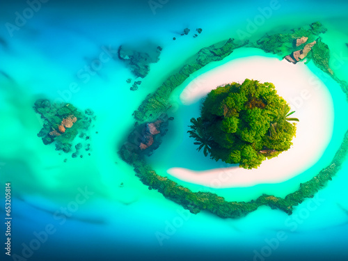 Beautiful islands with sea AI image generated