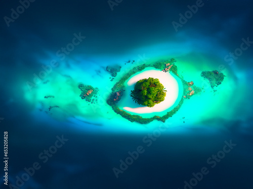 Beautiful islands with sea AI image generated