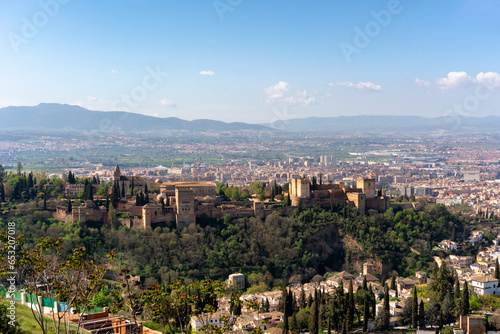 Alhambra Palace, UNESCO World Heritage Site, viewed on a sunny day, Granada, Andalusia photo