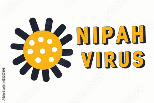 vector illustration of Nipah virus disease outbreak
