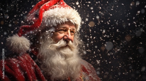 Close-up of Santa Claus in a snowy setting © Zahid