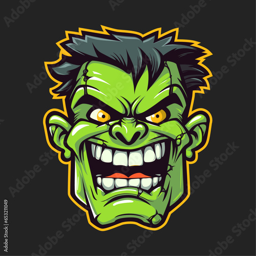 Green zombie monster vector Illustration