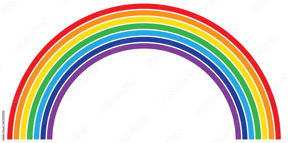 Fototapeta premium Rainbow flat color lines isolated on white background design element