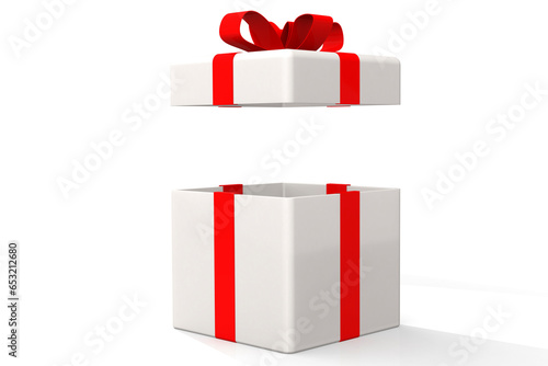 Open white gift box isolated