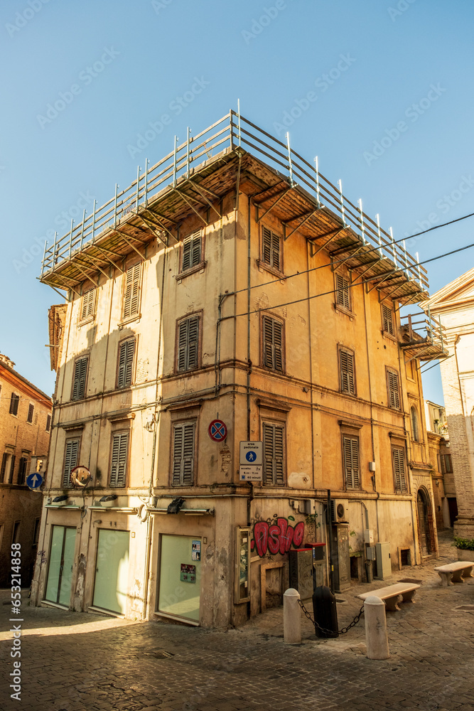 Macerata old town, city centre, Marche region, Italy