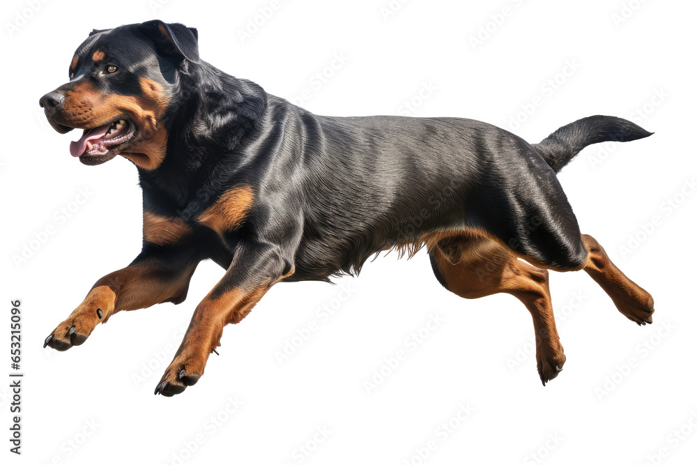 rottweiler looking isolated on white