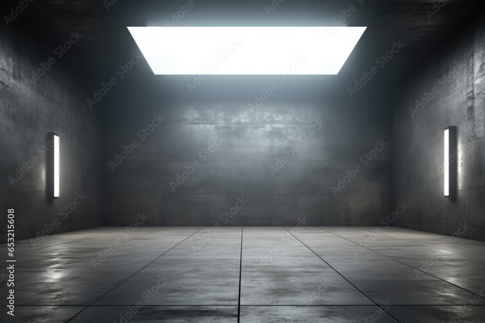 Empty room and copy space. Loft interior design. Generative AI Empty room and copy space. Loft interior design. Generative AI