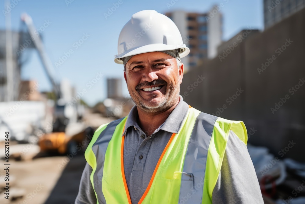 happy smiling male construction worker generative ai happy smiling male construction worker generative ai