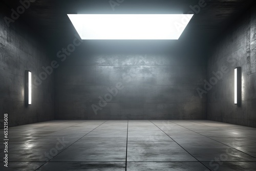 Empty room and copy space. Loft interior design. Generative AI © itchaznong