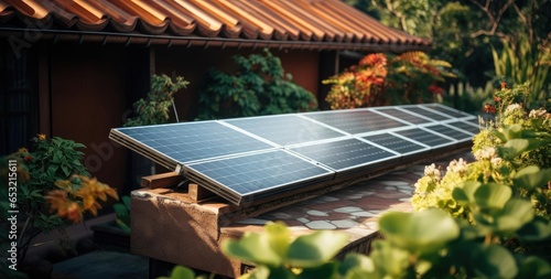 Solar panels on the roof of a private house