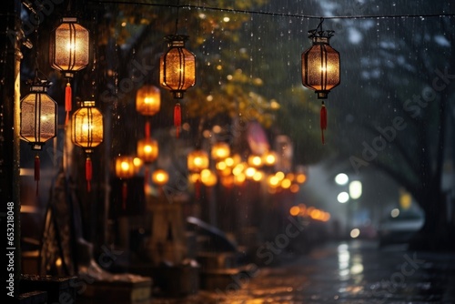 street lanterns shimmering in the night © Alfazet Chronicles