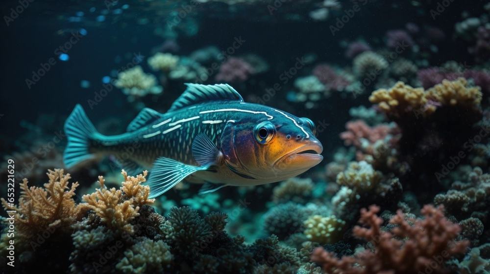 Underwater Marvels: The Spectacular Glow and Colors of Marine Life, Generative AI Underwater Marvels: The Spectacular Glow and Colors of Marine Life, Generative AI