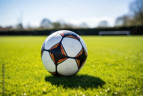 football on a green grass pitch