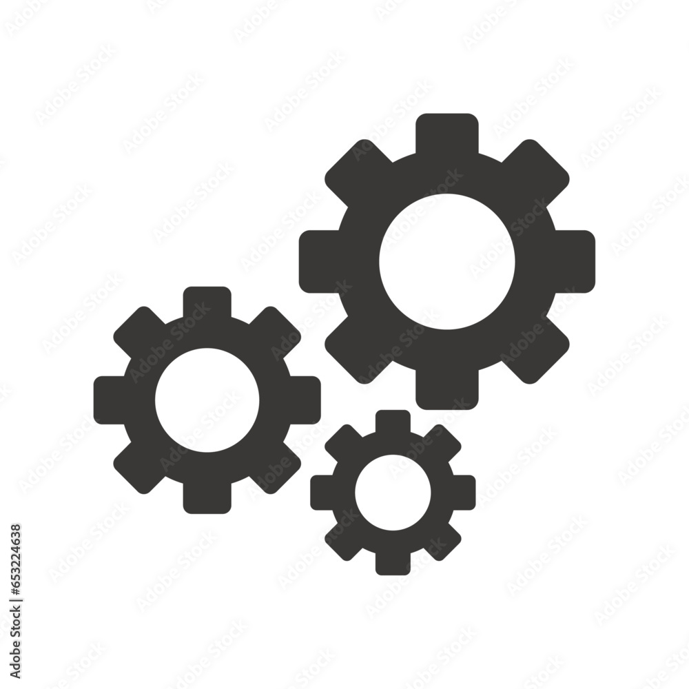 settings gear black icon vector illustration settings gear black icon vector illustration