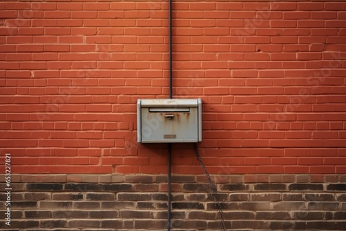 complaint box mounted on a textured brick wall
