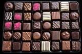 assortment of mini chocolate bars arranged neatly