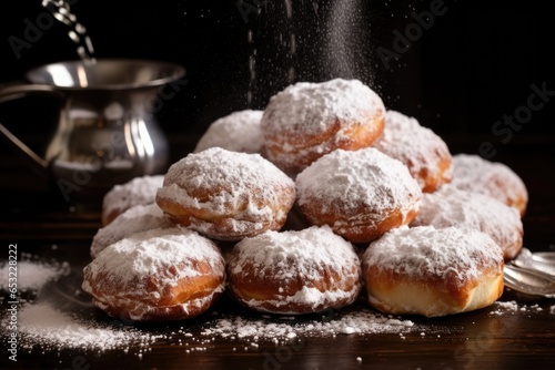 doughnuts dusted with powdered sugar traditional hanukkah food
