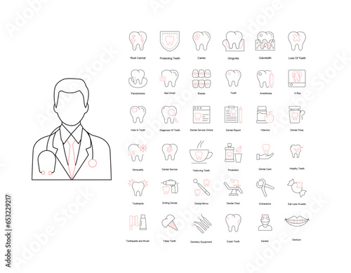 Dental Hygiene Icons, Oral Care Icons, Dentistry Icons.