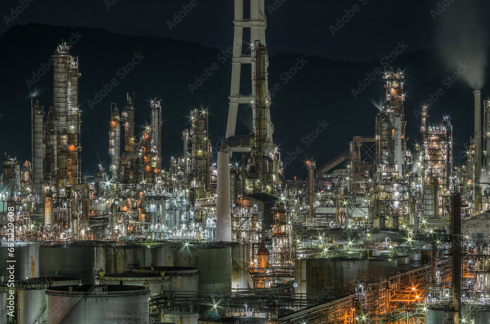 JXTGエネルギー和歌山製油所の夜景(2023年9月)
